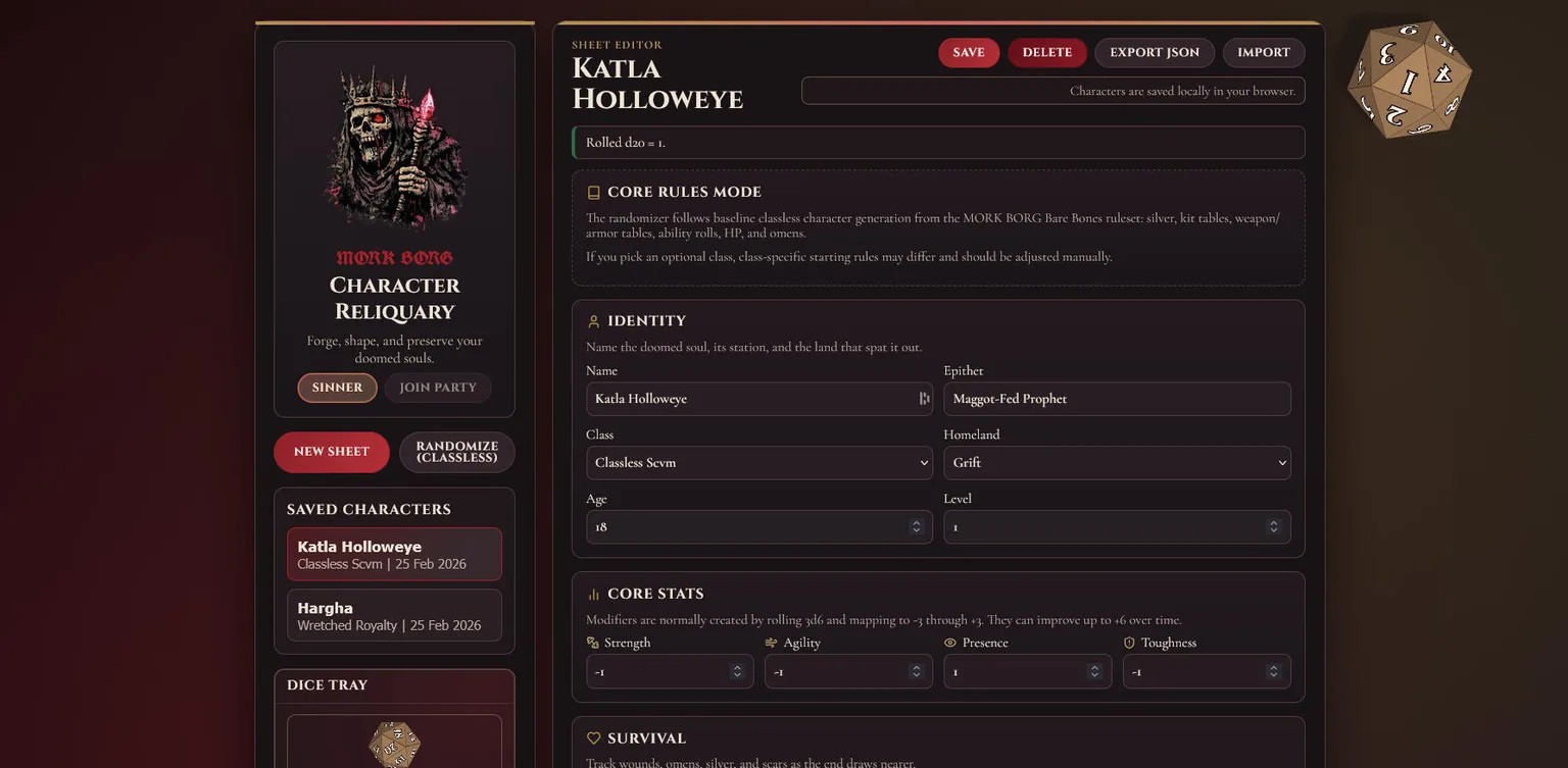 Character Reliquary